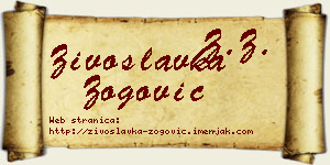 Živoslavka Zogović vizit kartica